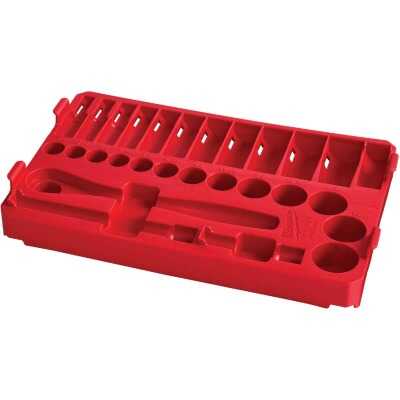 Milwaukee 28-Piece 3/8 In. Drive Standard PACKOUT Tray Ratchet and Socket Holder