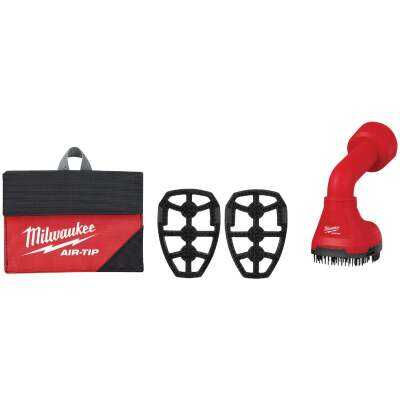 Milwaukee AIR-TIP 1-1/4 In. - 2-1/2 In. Red Plastic Swiveling Palm Vacuum Brush Kit (5-Piece)